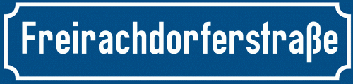 Straßenschild Freirachdorferstraße