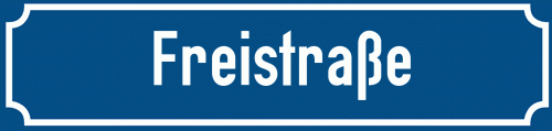 Straßenschild Freistraße zum kostenlosen Download
