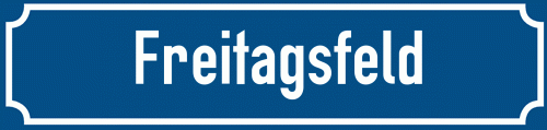 Straßenschild Freitagsfeld