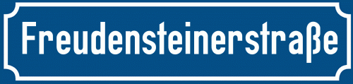 Straßenschild Freudensteinerstraße