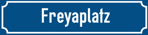 Straßenschild Freyaplatz