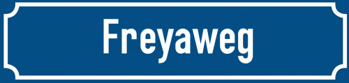 Straßenschild Freyaweg