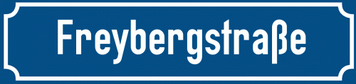 Straßenschild Freybergstraße zum kostenlosen Download