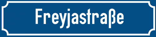Straßenschild Freyjastraße