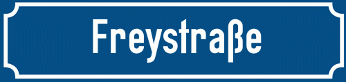 Straßenschild Freystraße zum kostenlosen Download