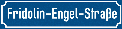 Straßenschild Fridolin-Engel-Straße zum kostenlosen Download