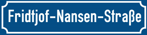 Straßenschild Fridtjof-Nansen-Straße