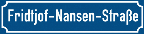 Straßenschild Fridtjof-Nansen-Straße zum kostenlosen Download