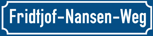Straßenschild Fridtjof-Nansen-Weg