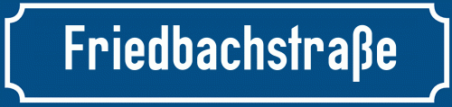 Straßenschild Friedbachstraße zum kostenlosen Download