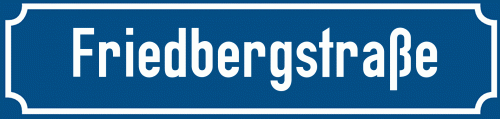 Straßenschild Friedbergstraße zum kostenlosen Download