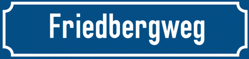 Straßenschild Friedbergweg
