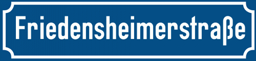 Straßenschild Friedensheimerstraße