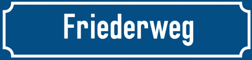 Straßenschild Friederweg