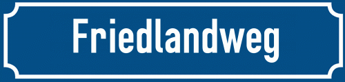 Straßenschild Friedlandweg