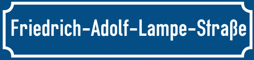Straßenschild Friedrich-Adolf-Lampe-Straße
