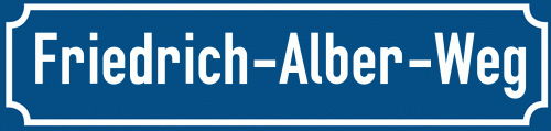 Straßenschild Friedrich-Alber-Weg