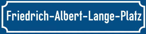Straßenschild Friedrich-Albert-Lange-Platz