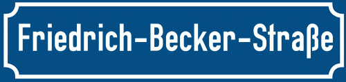 Straßenschild Friedrich-Becker-Straße