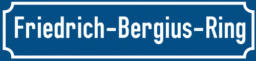 Straßenschild Friedrich-Bergius-Ring