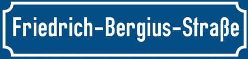 Straßenschild Friedrich-Bergius-Straße