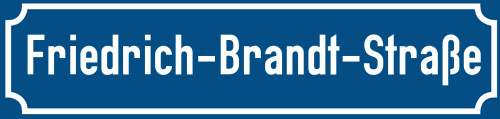 Straßenschild Friedrich-Brandt-Straße