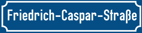 Straßenschild Friedrich-Caspar-Straße