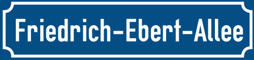 Straßenschild Friedrich-Ebert-Allee zum kostenlosen Download