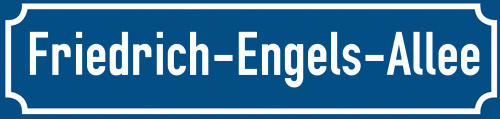 Straßenschild Friedrich-Engels-Allee zum kostenlosen Download