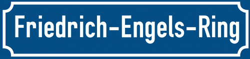 Straßenschild Friedrich-Engels-Ring