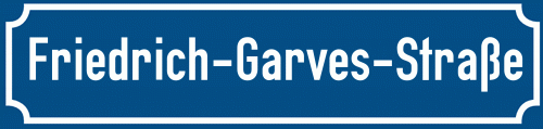 Straßenschild Friedrich-Garves-Straße