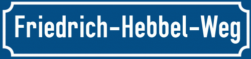 Straßenschild Friedrich-Hebbel-Weg zum kostenlosen Download