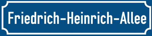 Straßenschild Friedrich-Heinrich-Allee