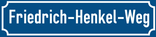 Straßenschild Friedrich-Henkel-Weg
