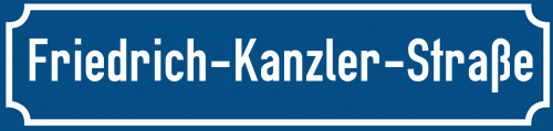 Straßenschild Friedrich-Kanzler-Straße