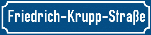 Straßenschild Friedrich-Krupp-Straße