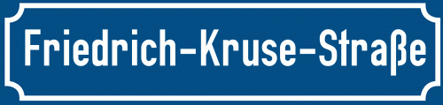 Straßenschild Friedrich-Kruse-Straße