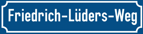 Straßenschild Friedrich-Lüders-Weg