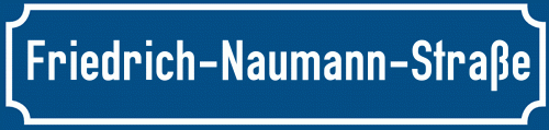 Straßenschild Friedrich-Naumann-Straße zum kostenlosen Download