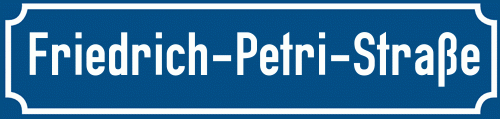Straßenschild Friedrich-Petri-Straße