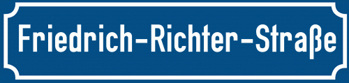Straßenschild Friedrich-Richter-Straße