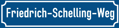 Straßenschild Friedrich-Schelling-Weg