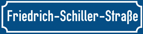 Straßenschild Friedrich-Schiller-Straße