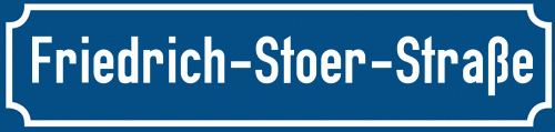 Straßenschild Friedrich-Stoer-Straße
