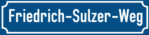 Straßenschild Friedrich-Sulzer-Weg zum kostenlosen Download