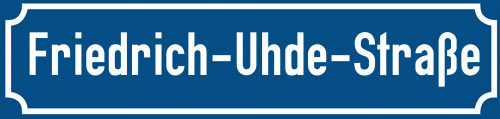 Straßenschild Friedrich-Uhde-Straße zum kostenlosen Download