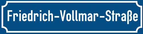 Straßenschild Friedrich-Vollmar-Straße