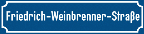 Straßenschild Friedrich-Weinbrenner-Straße zum kostenlosen Download