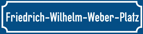 Straßenschild Friedrich-Wilhelm-Weber-Platz