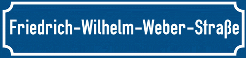 Straßenschild Friedrich-Wilhelm-Weber-Straße
